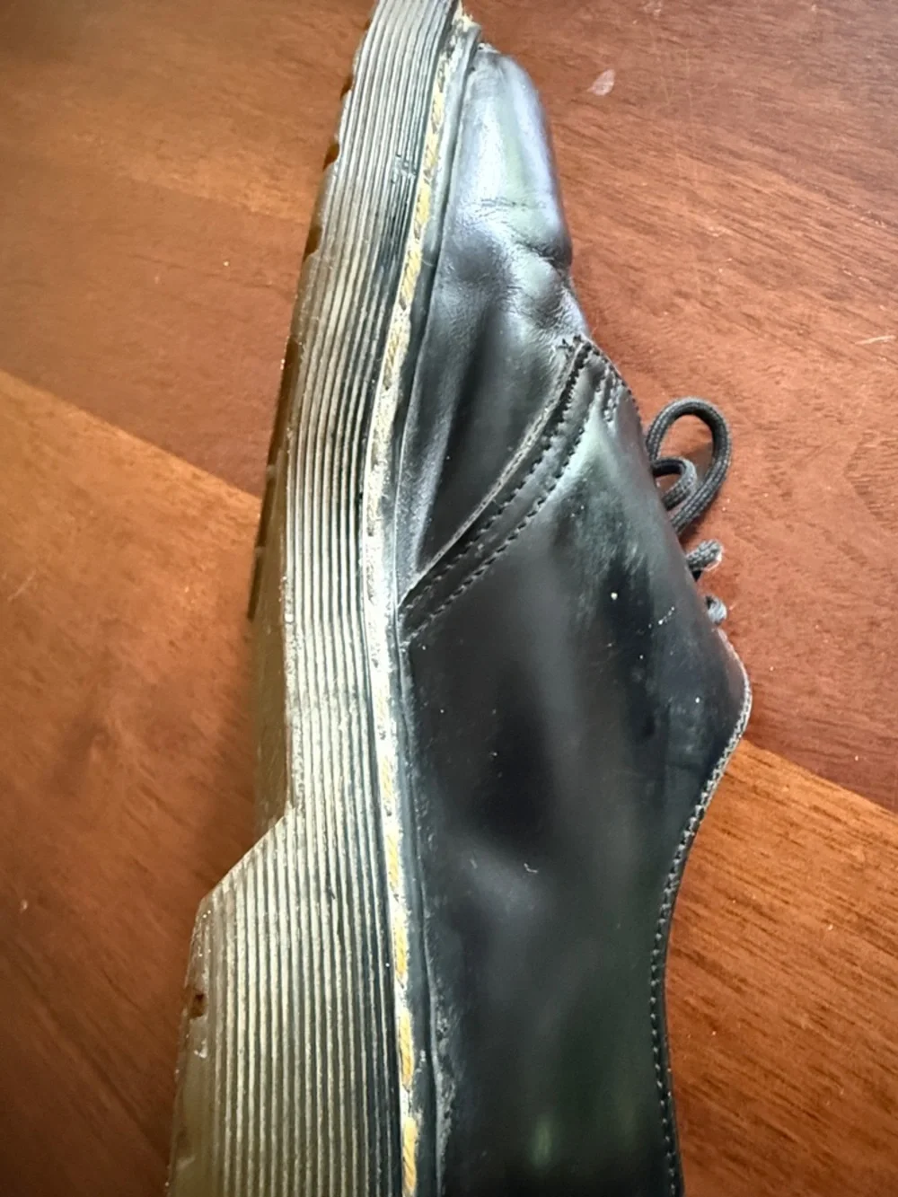 Vintage Dr. Martens Black Leather Lace-Up Ankle Shoes 1461 VTG 7 9 41 - Picture 12 of 17